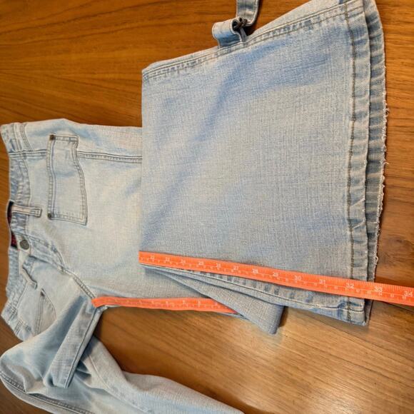 Vintage 90s Y2K Mudd Jeans Size 9 Low Rise Flare Bell Brass Buckle Light Wash - Picture 14 of 15